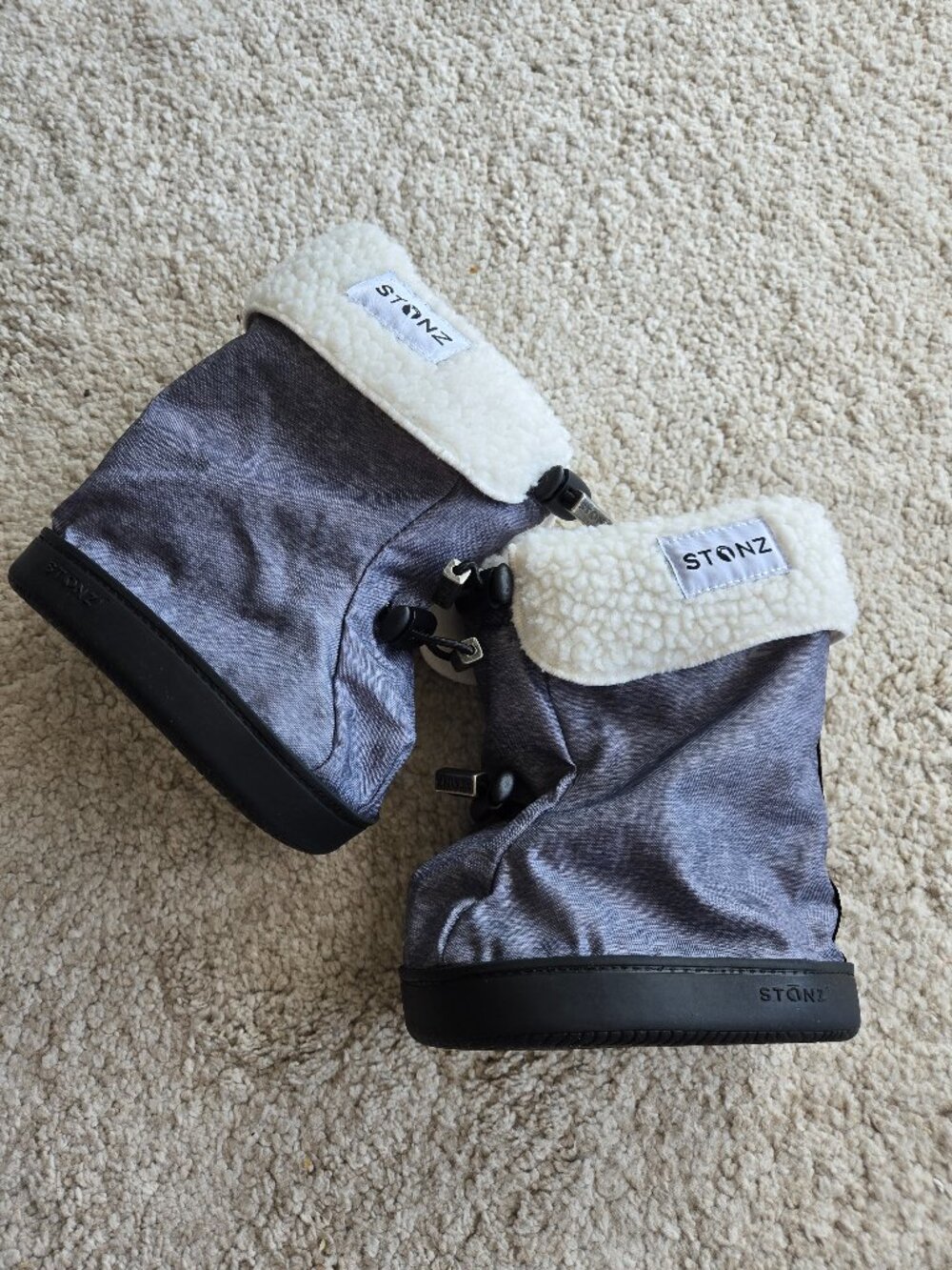 Stonz Baby/Toddler Winter Booties with Sherpa Liners - Heather Grey (Size L)